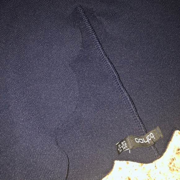 Body con boohoo navy long sleeve dress - Picture 3 of 5